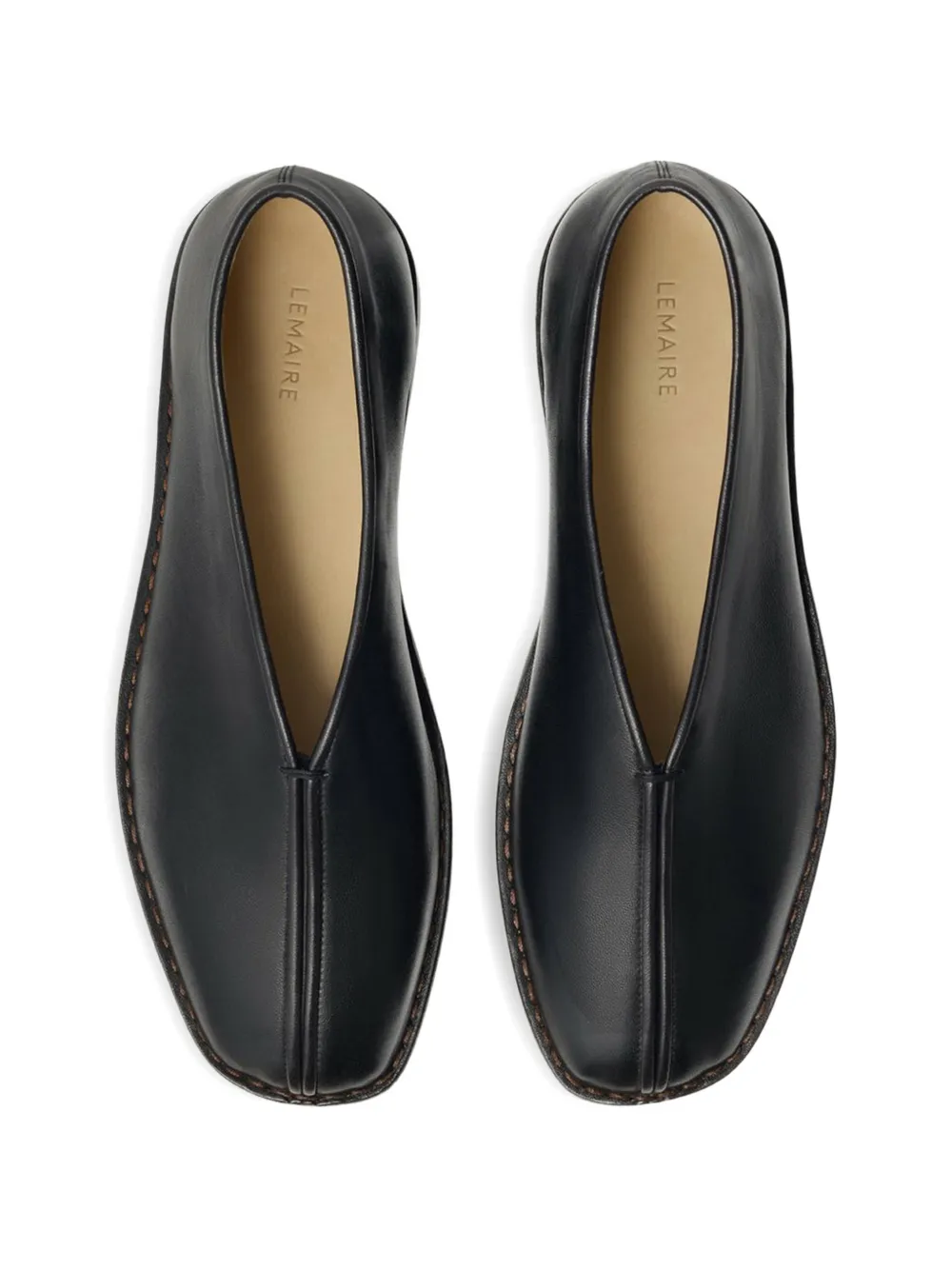 LEMAIRE Loafers met vierkante neus Zwart