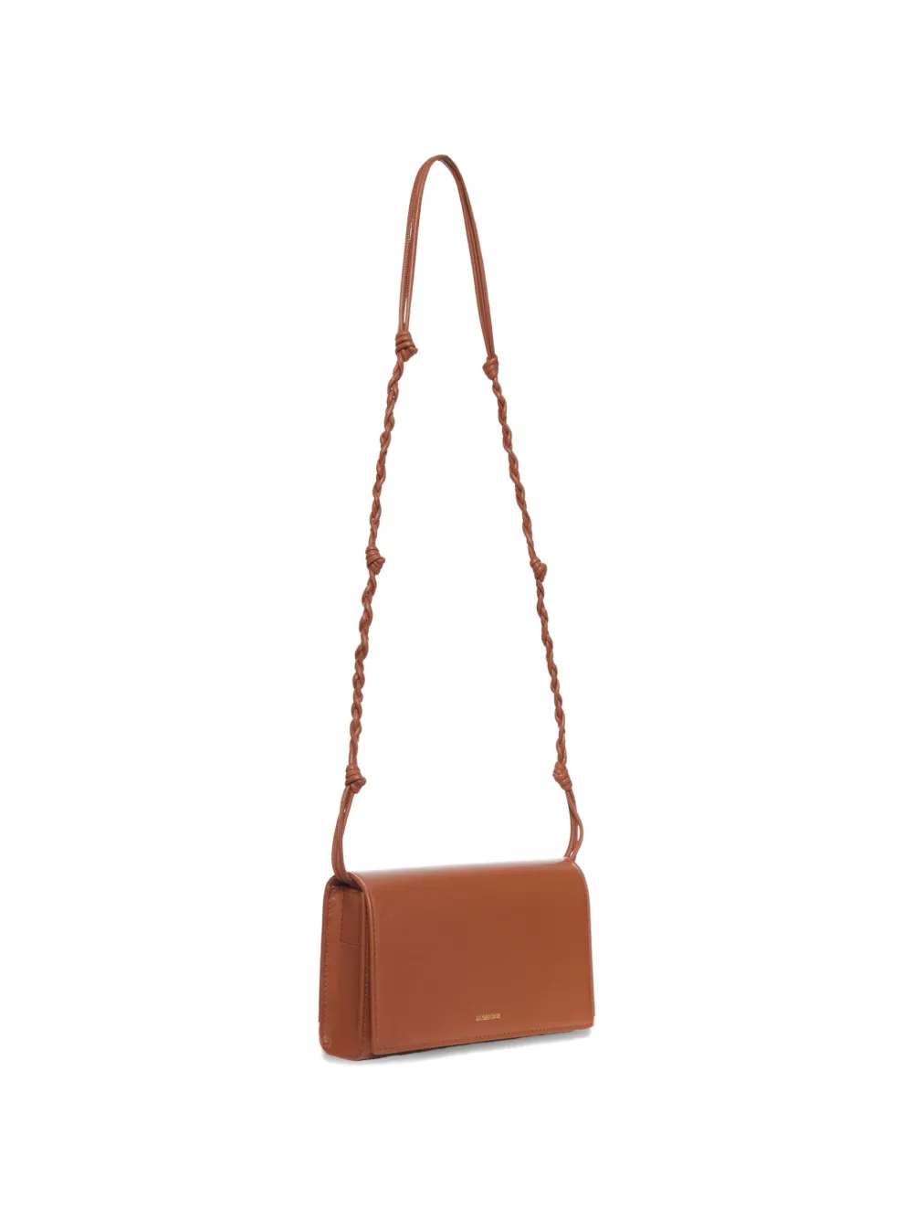 Jil Sander Tangle gevlochten leren crossbodytas Bruin