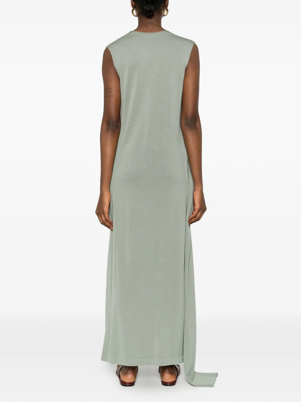 Jil Sander Gedrapeerde maxi-jurk Groen