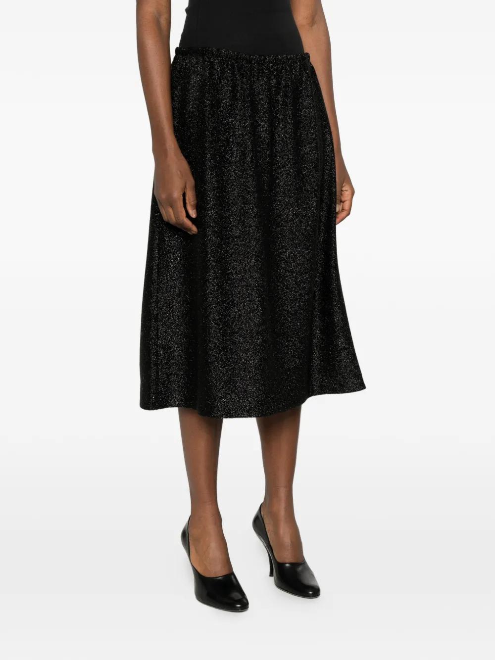 Jil Sander Elastische midi-rok Zwart