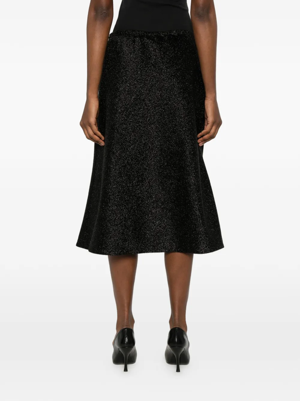 Jil Sander Elastische midi-rok Zwart