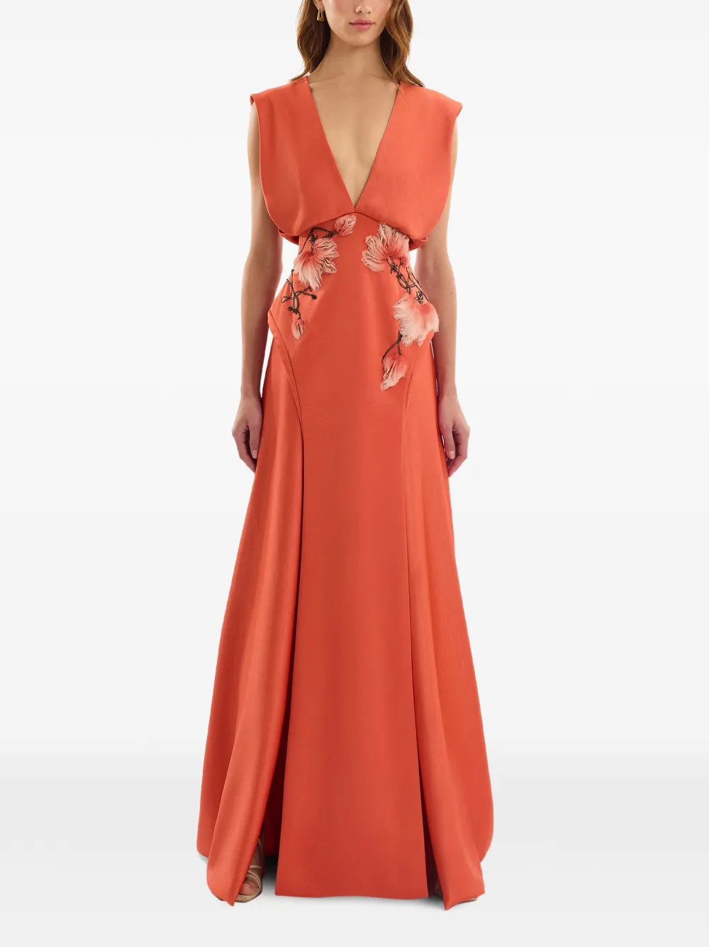 Gemy Maalouf V-neck beaded maxi dress