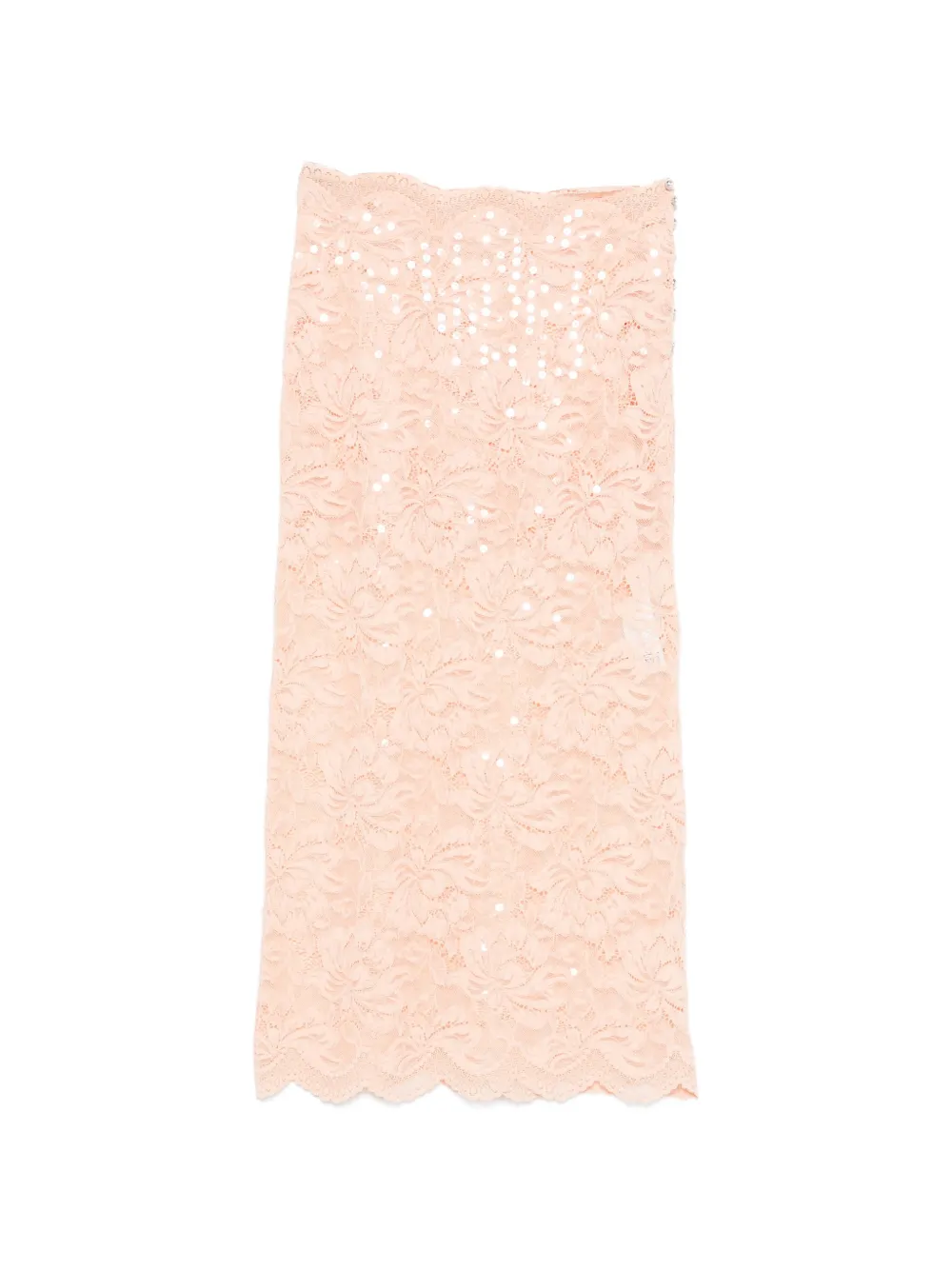 Rabanne sequin lace midi skirt - Arancione