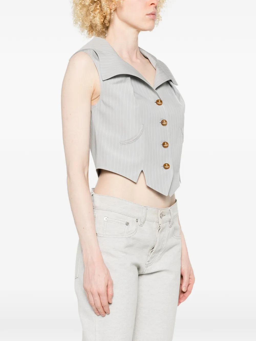 Vivienne Westwood Meryl ピンストライプ ベスト | グレー | FARFETCH JP