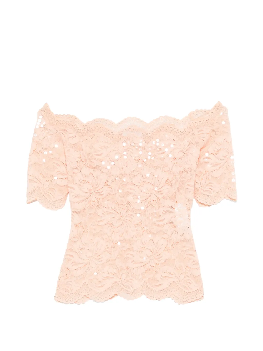 Rabanne lace embellished top - Arancione
