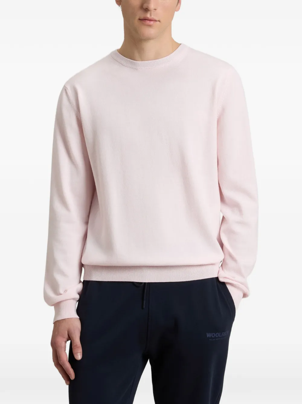  Woolrich Logo Cotton Crewneck Embroidered-logo Sweatshirt - Pink 
