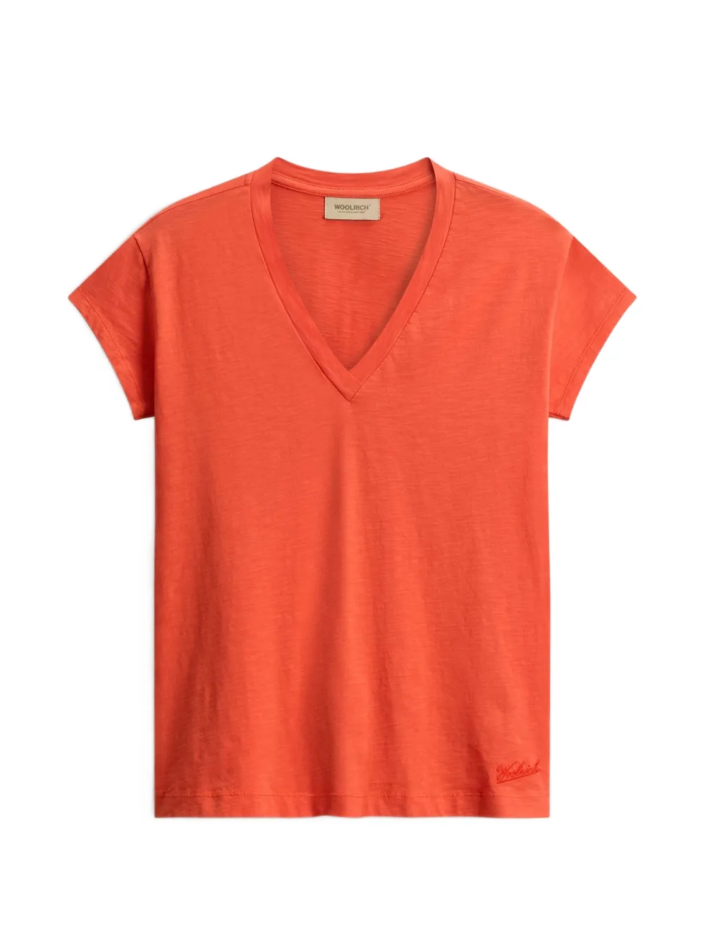 Woolrich T-shirt con scollo a V - Arancione