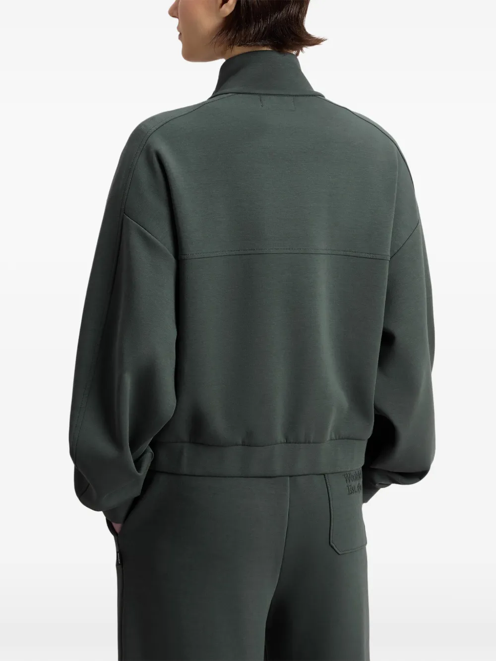Woolrich Interlock sweater met rits Groen