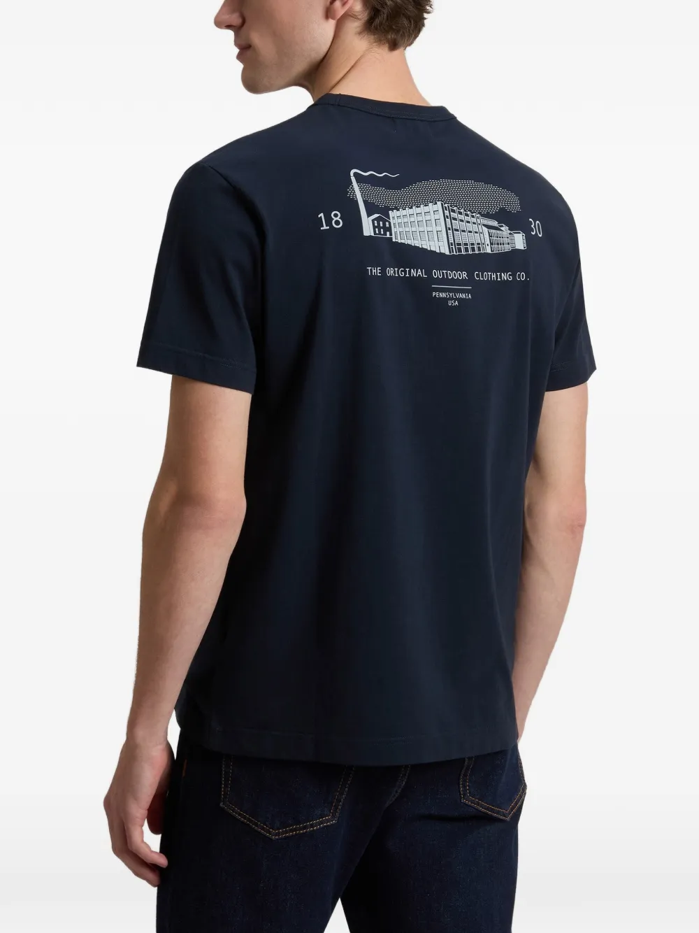 Woolrich Katoenen T-shirt met logo en zak Blauw