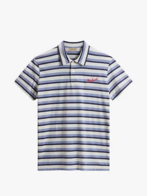 Woolrich striped-pattern logo-embroidered polo shirt