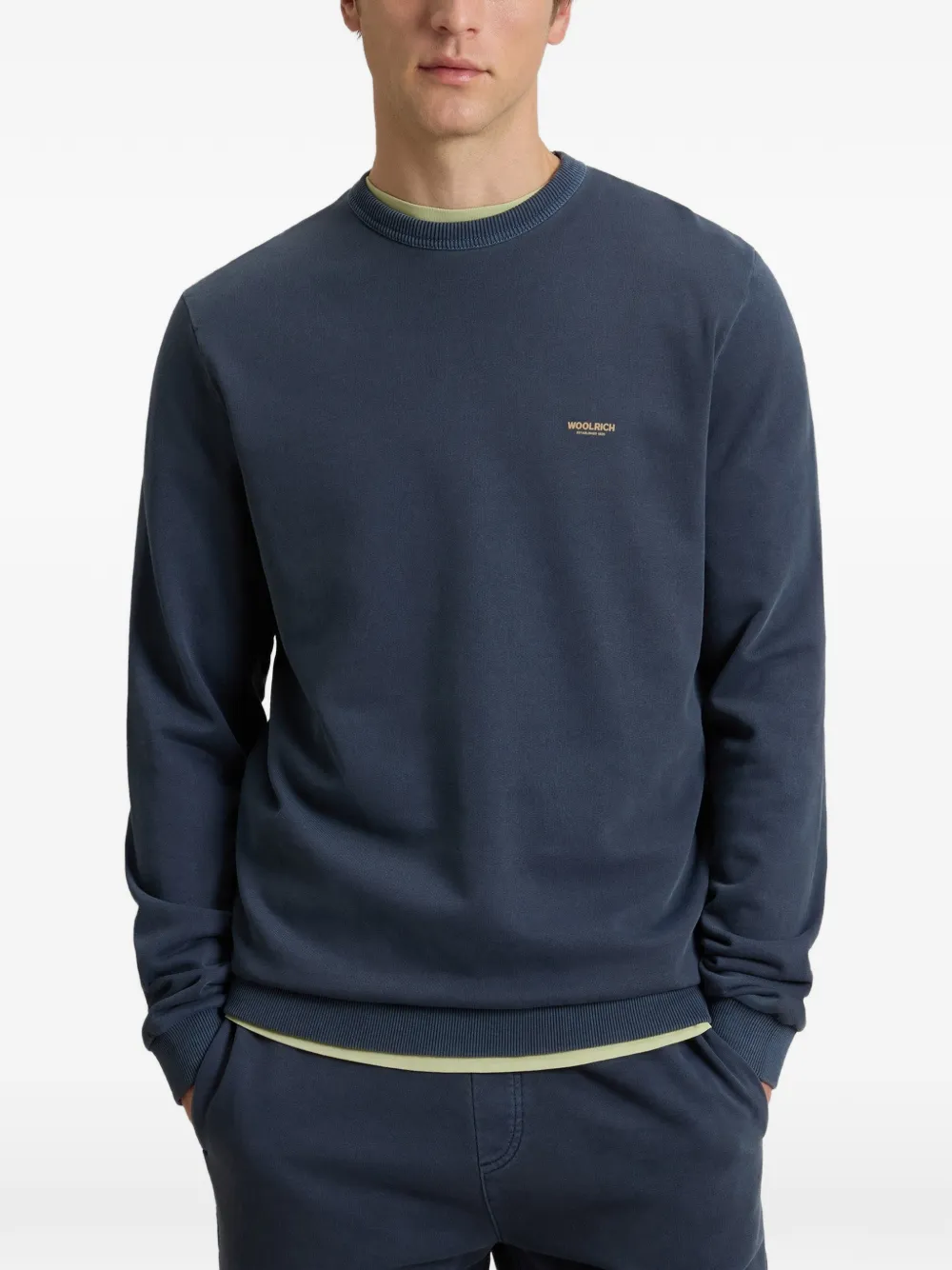 Woolrich Sweater met logo Blauw