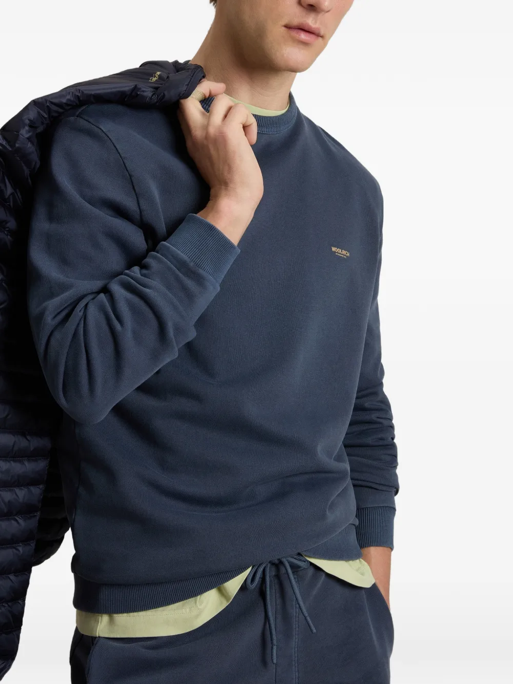 Woolrich Sweater met logo Blauw