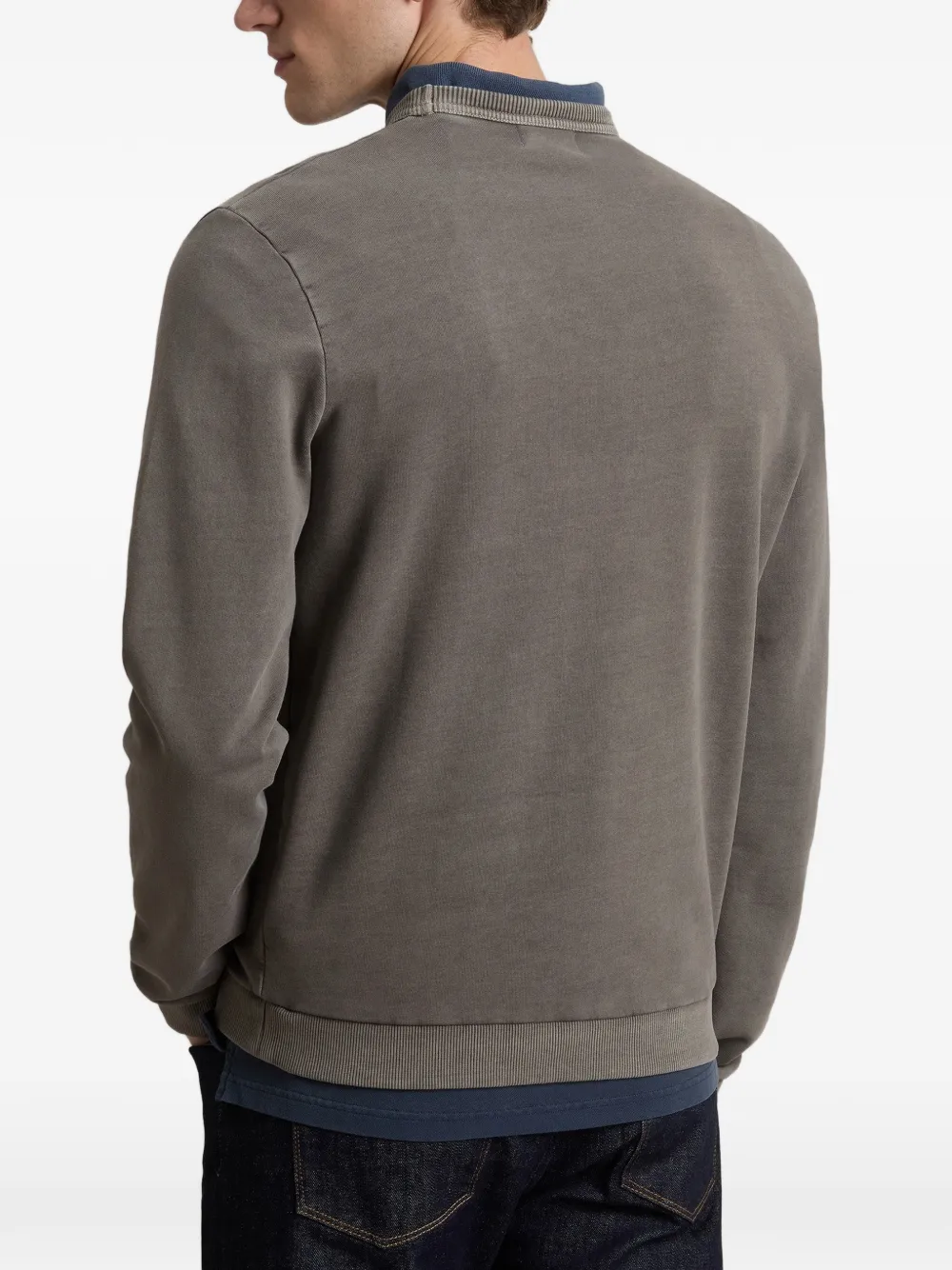 Woolrich Sweater met geribbelde details en logo Grijs