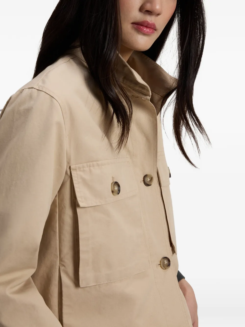 Woolrich Field jack met opgestikte zak Beige