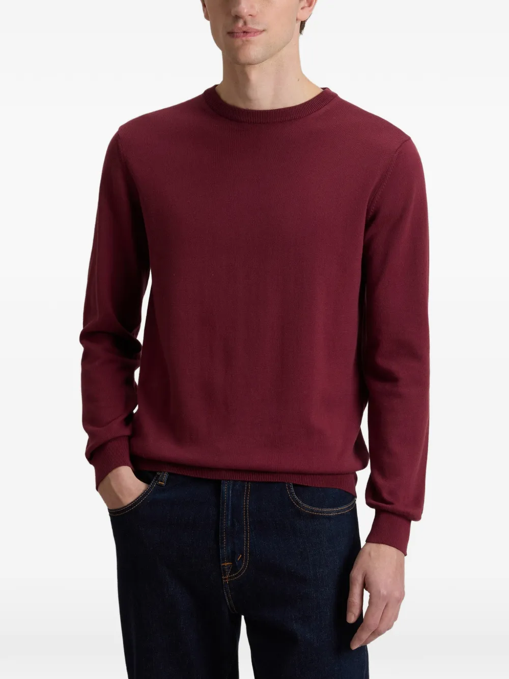 Woolrich Katoenen trui met ronde hals en logo Rood
