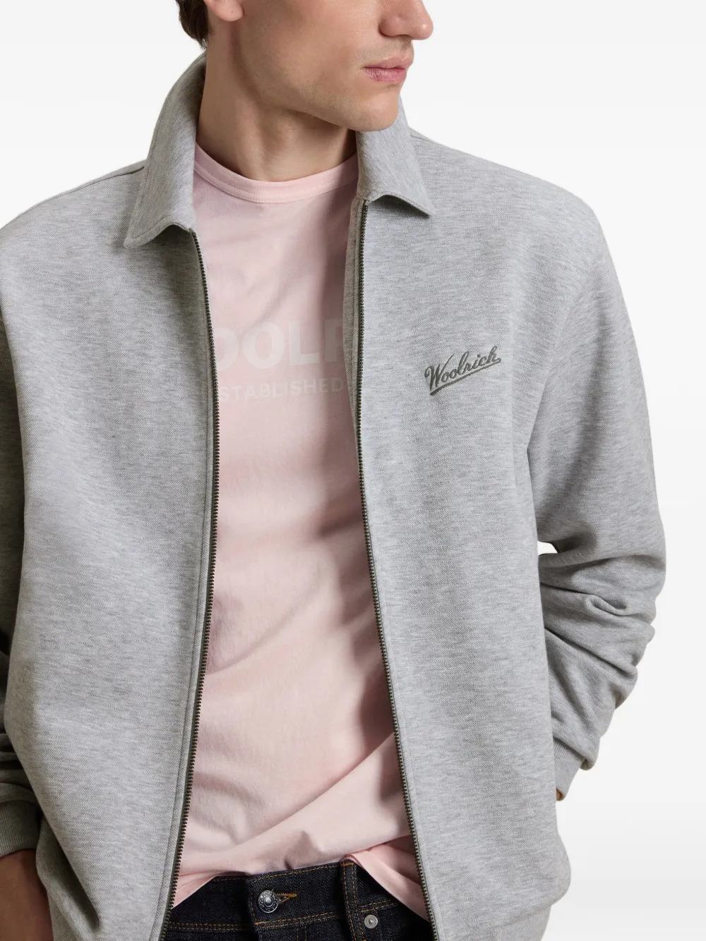Woolrich Sweater met rits Grijs