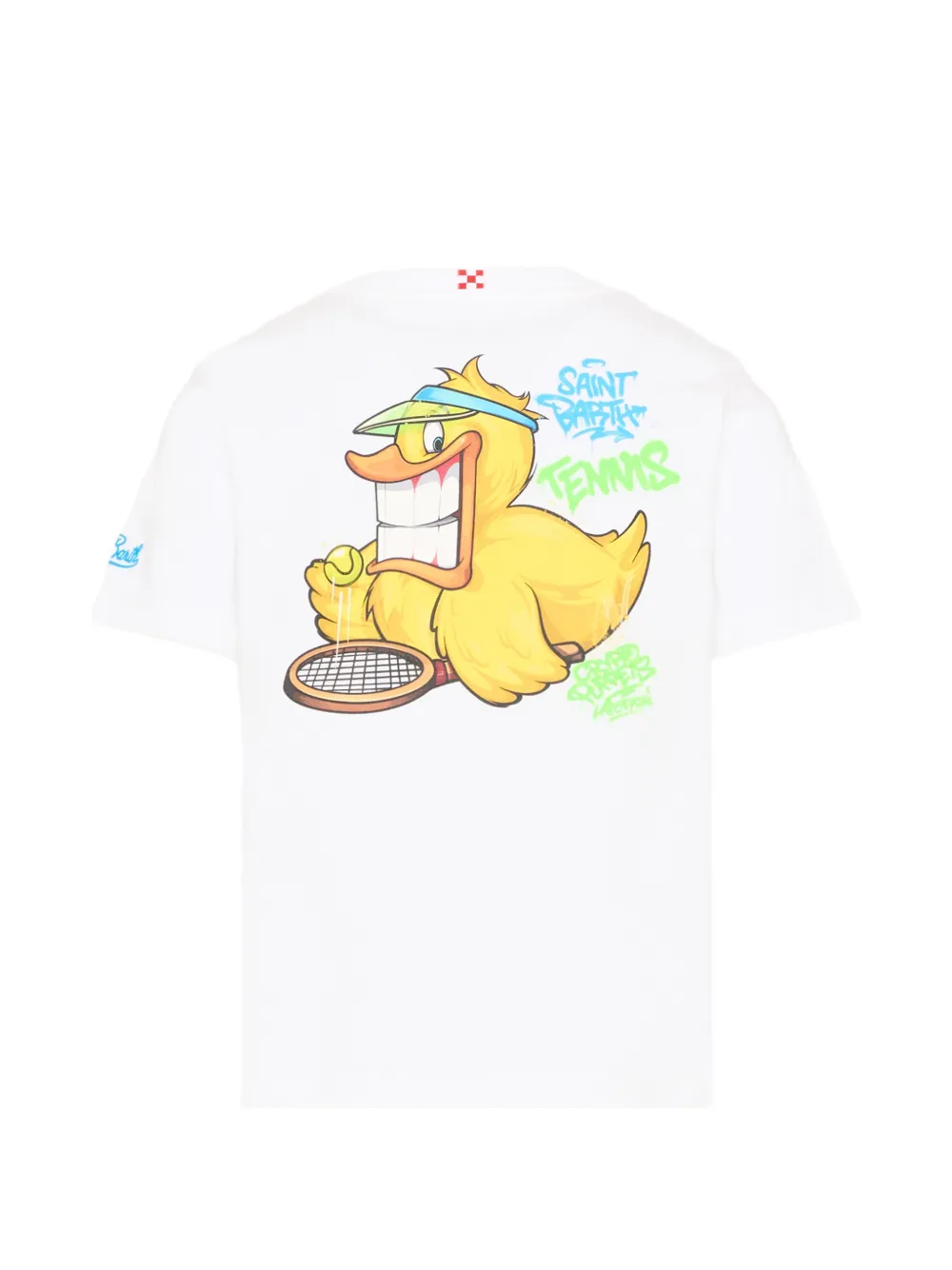 MC2 Saint Barth Kids T-shirt met grafische eenden- en tennisprint Wit