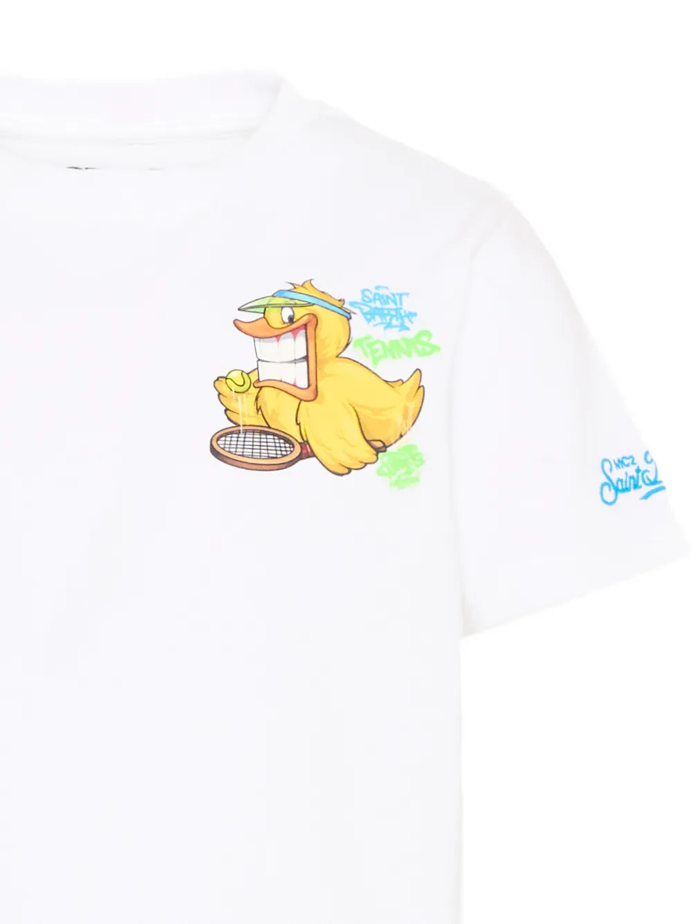 MC2 Saint Barth Kids T-shirt met grafische eenden- en tennisprint Wit