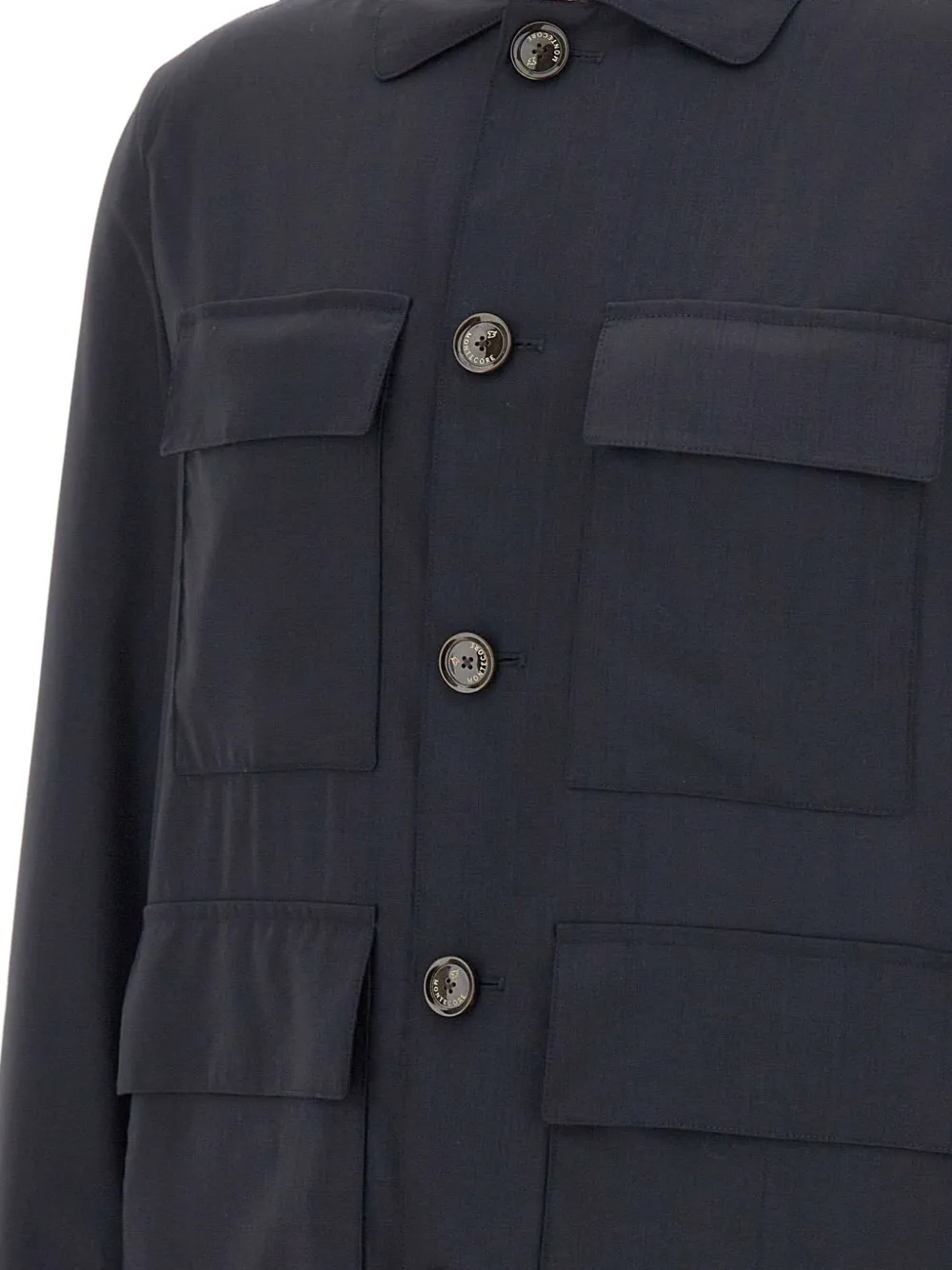 Flap-Pocket Button-Fastening Shirt Jacket