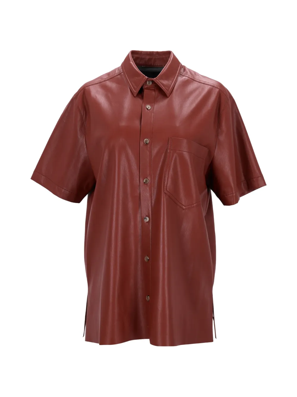 Nanushka Adam faux-leather shirt - Marrone