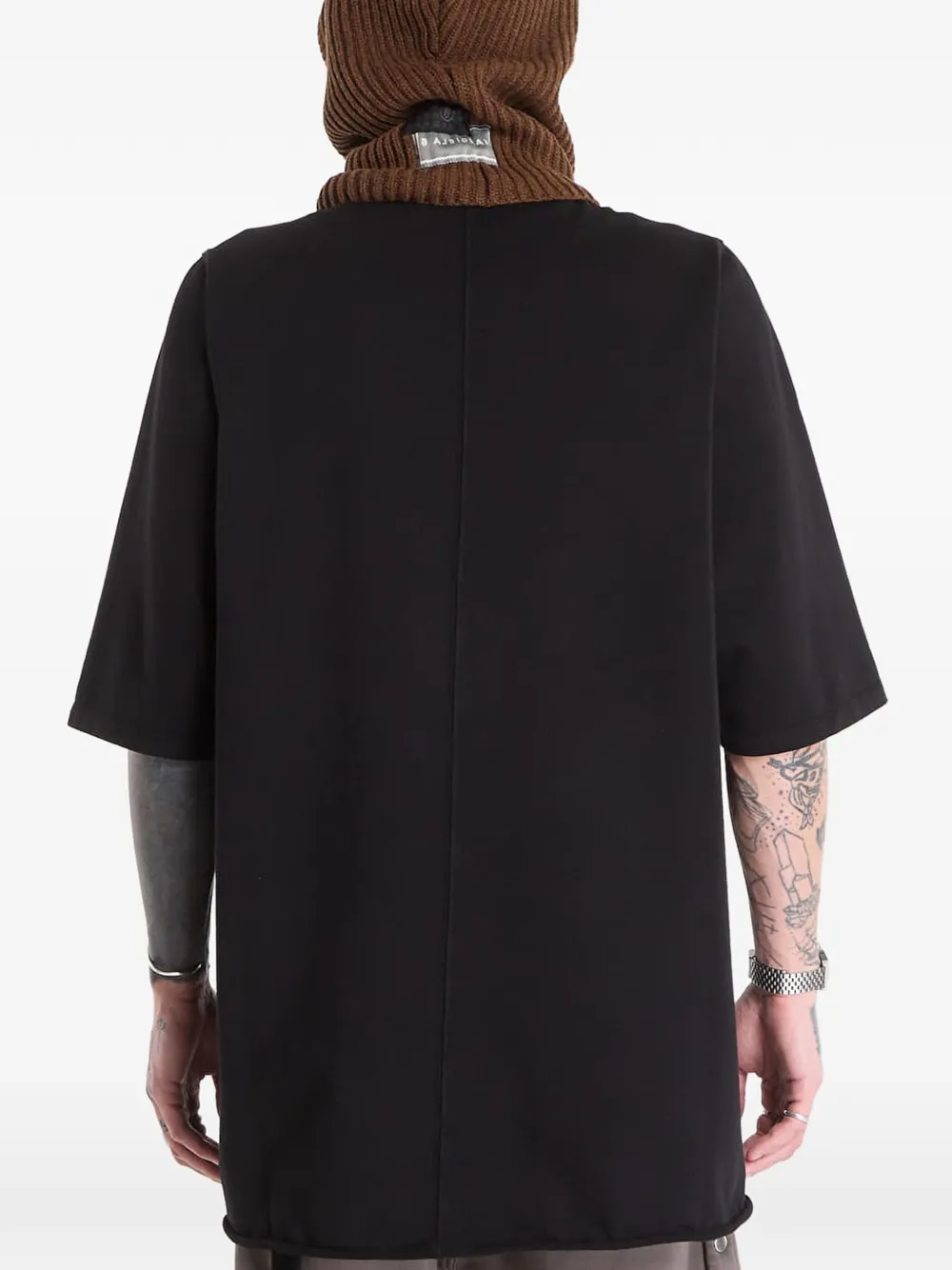 Rick Owens DRKSHDW Jumbo SS grafische print gerafeld T-shirt Bruin