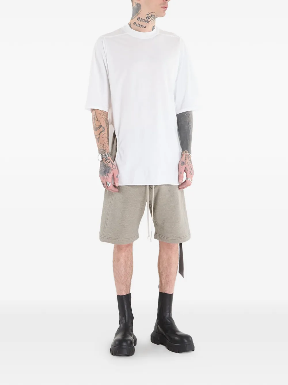 Rick Owens DRKSHDW Subhuman Jumbo katoenen T-shirt Wit