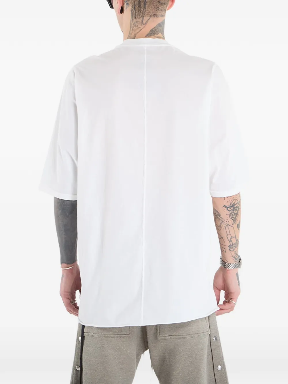 Rick Owens DRKSHDW Subhuman Jumbo katoenen T-shirt Wit