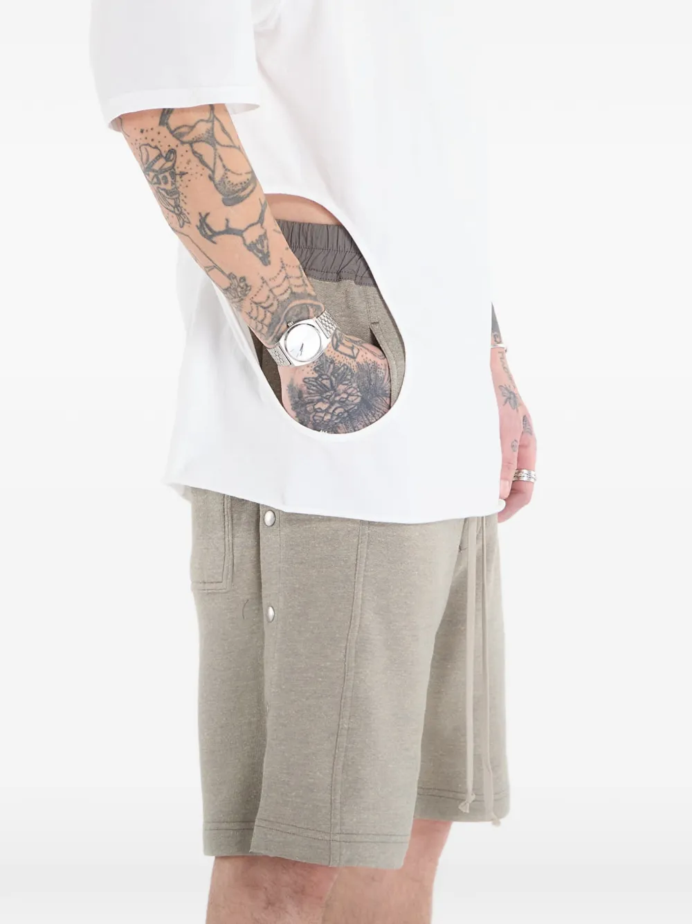 Rick Owens DRKSHDW Subhuman Jumbo katoenen T-shirt Wit