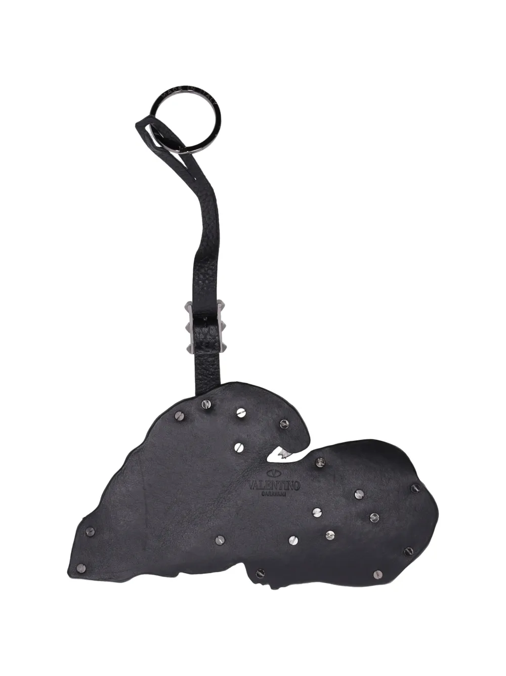 Valentino Garavani Pre-Owned Panther leather bag charm - Nero