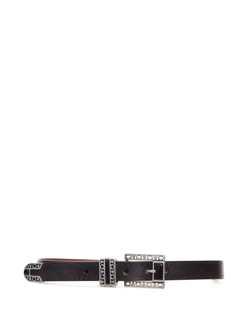 Golden Goose textured buckle belt - Marrone