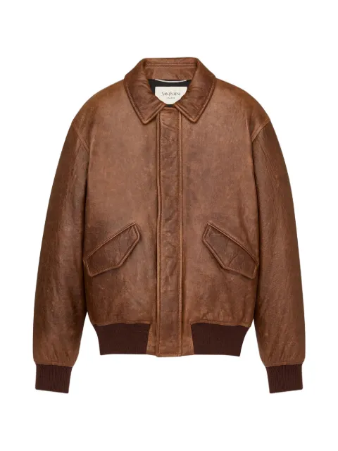 Saint Laurent leather bomber jacket