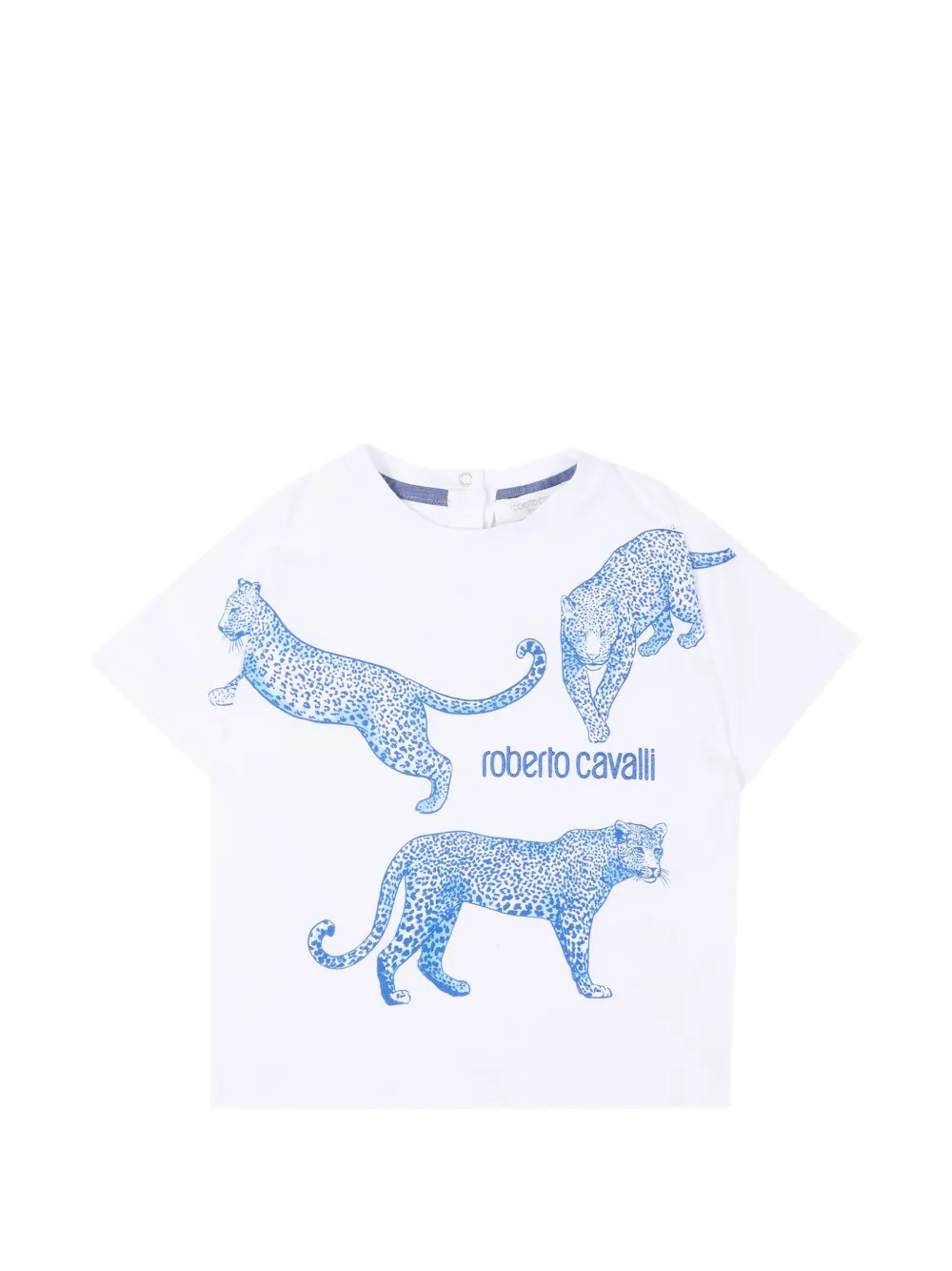 Roberto Cavalli Junior short-sleeve animal-print T-shirt - Bianco