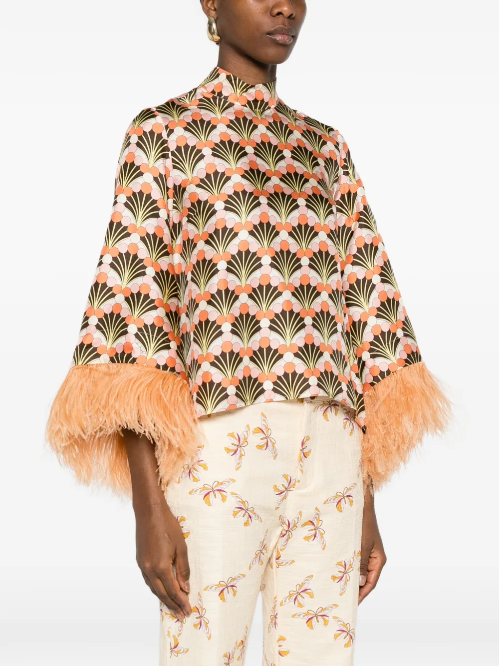 Feather Printed Top