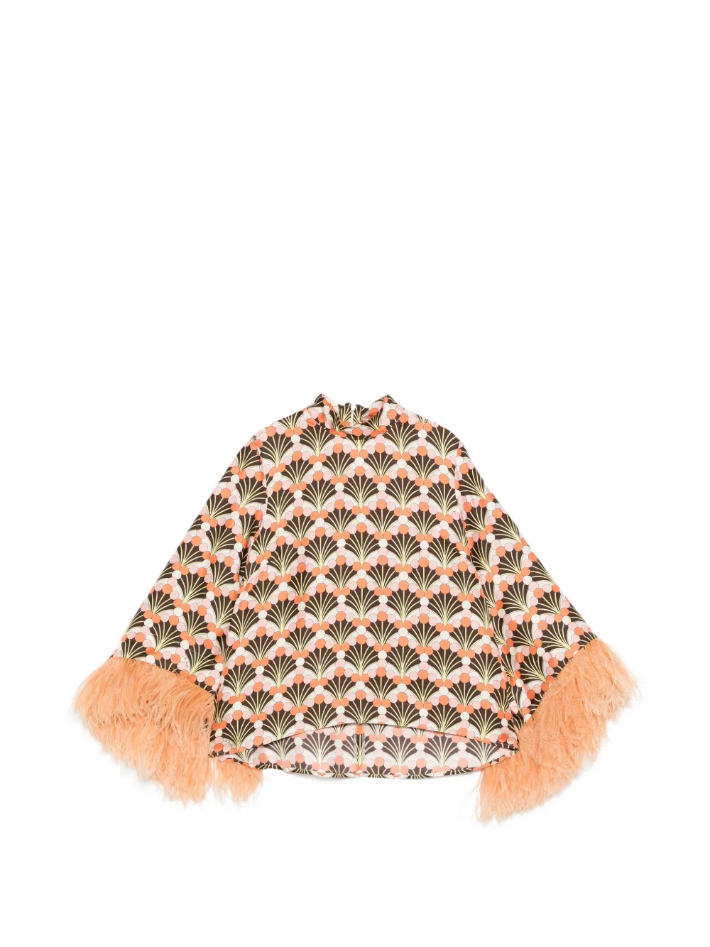 La DoubleJ feather printed top - Marrone