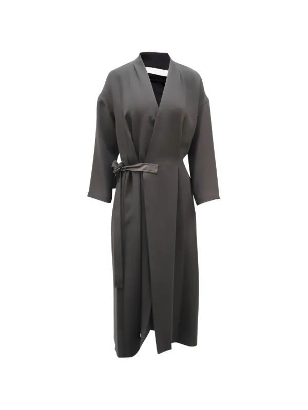 Vince Belted Midi Wrap Dress - Black Vince Belted Midi Wrap Dress - Black
