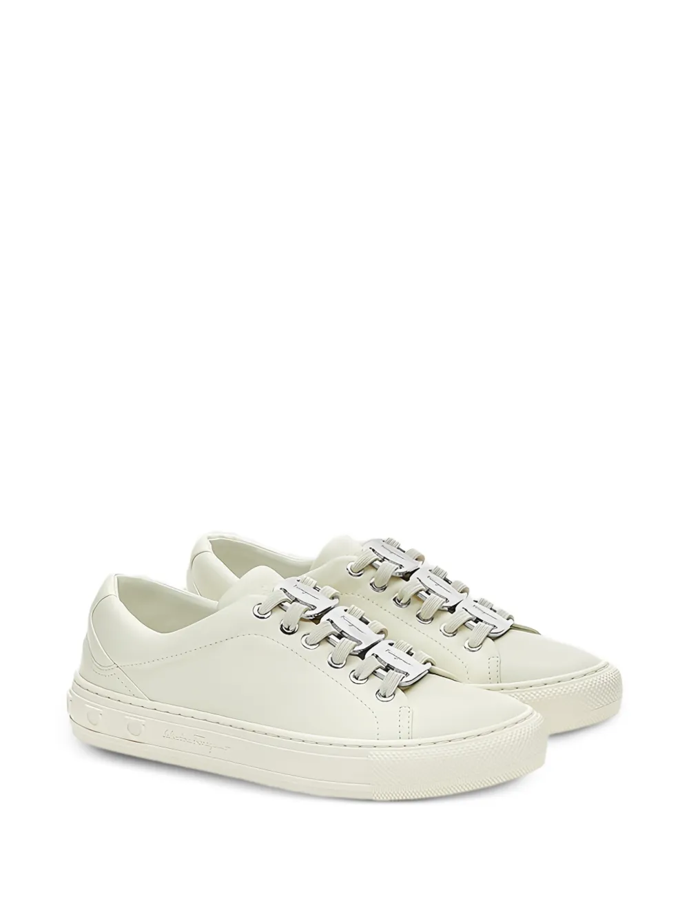 Ferragamo leather sneakers - Nude
