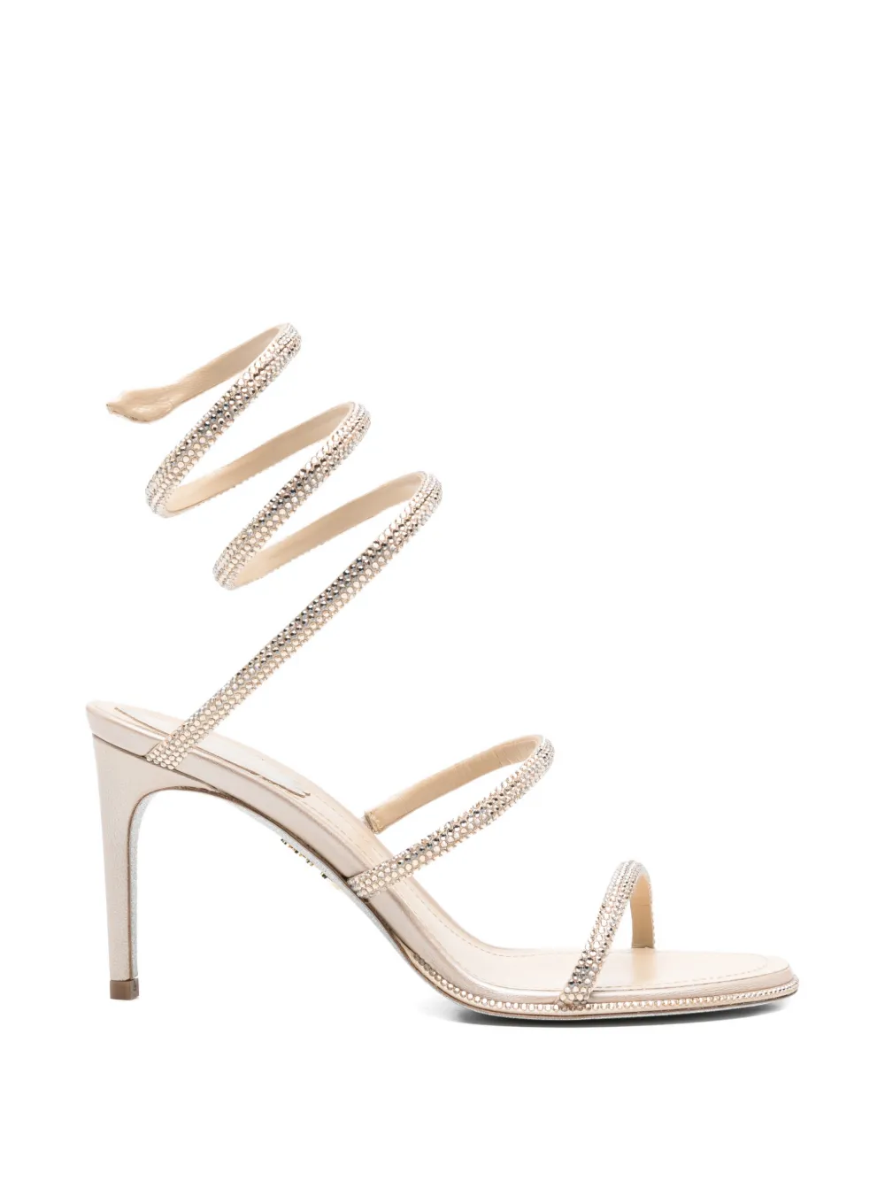 René Caovilla Cleo embellished sandals Beige