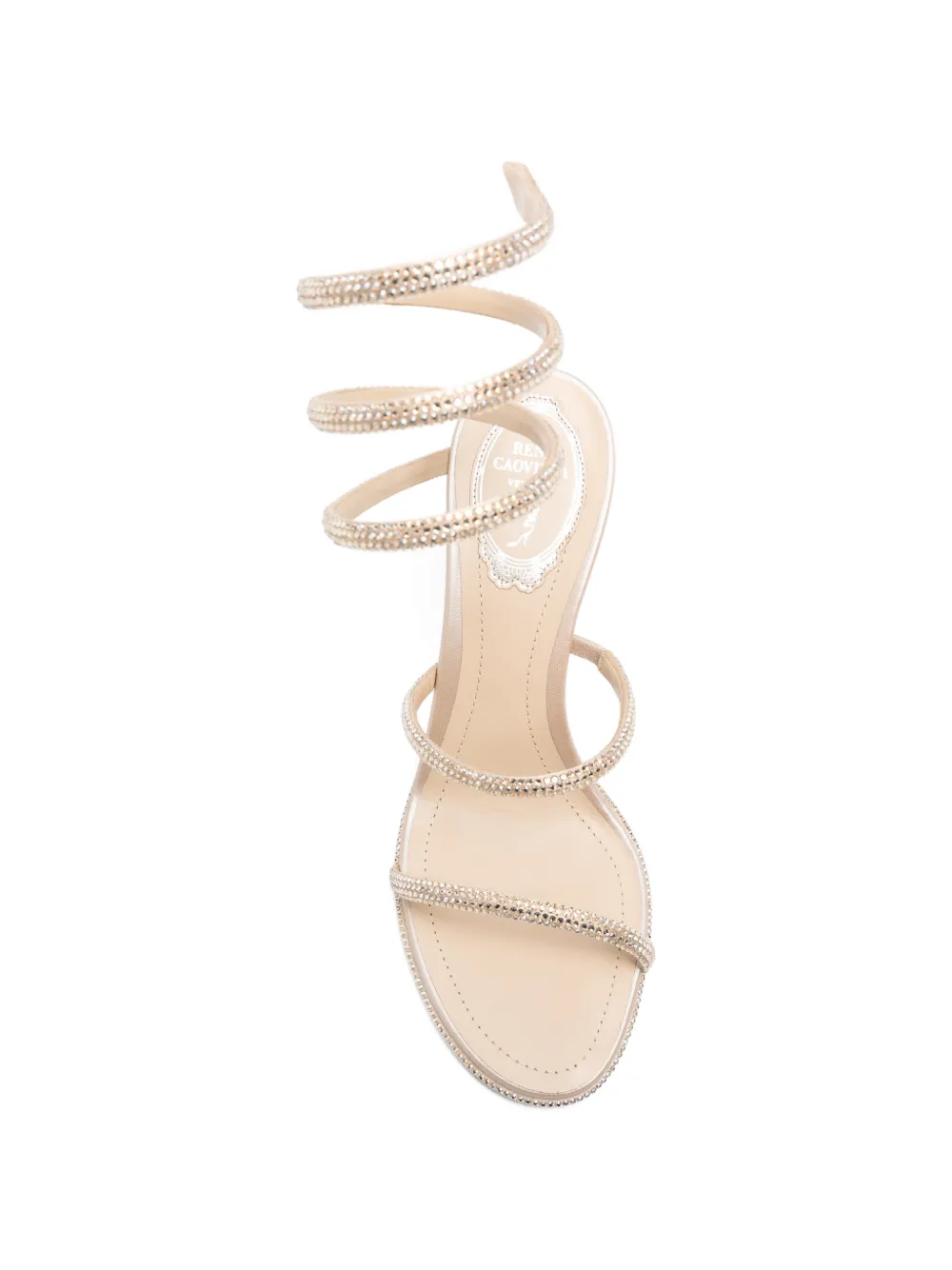 René Caovilla Cleo embellished sandals Beige