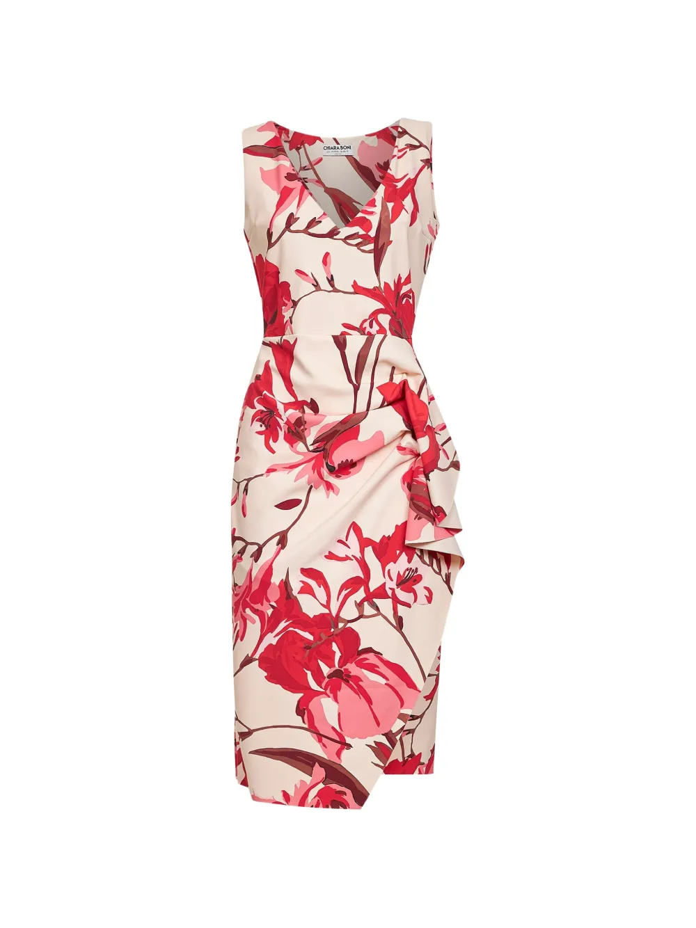 CHIARA BONI La Petite Robe floral-print midi dress - Nude