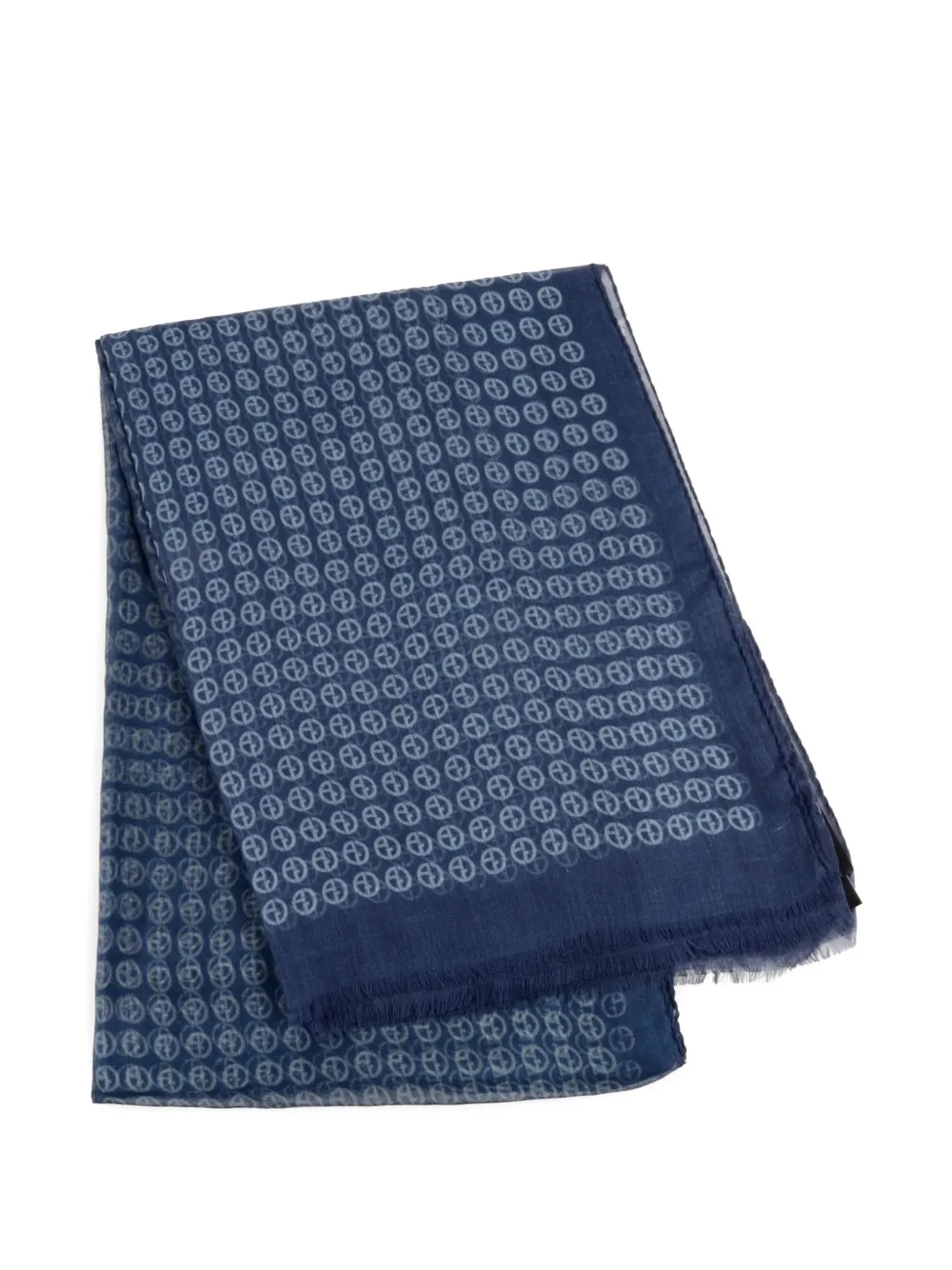 Giorgio Armani patterned scarf - Blu