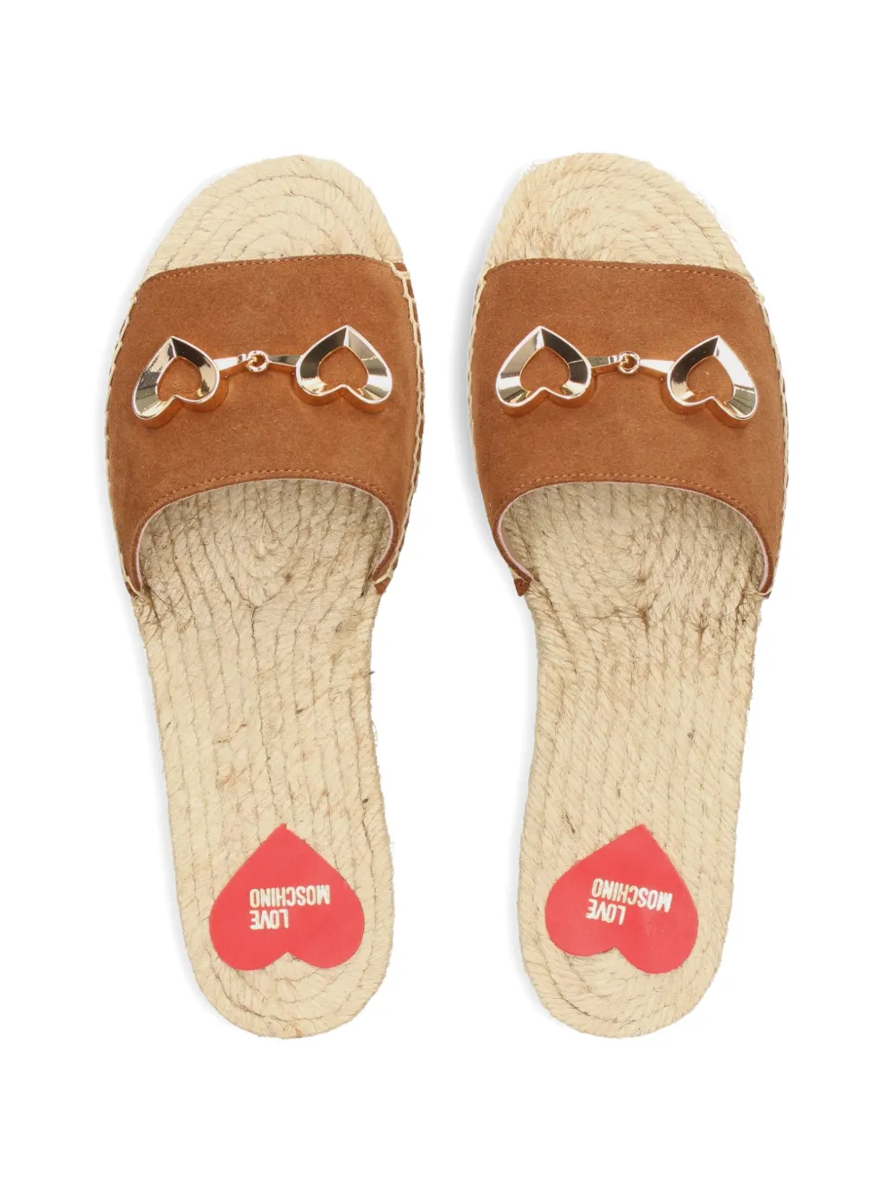 Love Moschino Espadrilles met hartapplicatie Bruin