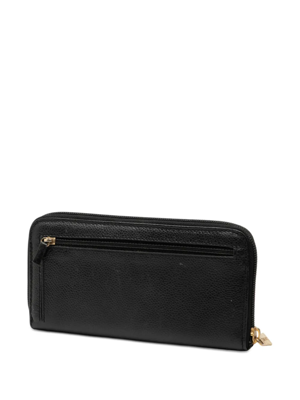  Chanel Pre-owned 1997-1999 Cc Caviar Zip Around Wallet Long Wallets - Black 