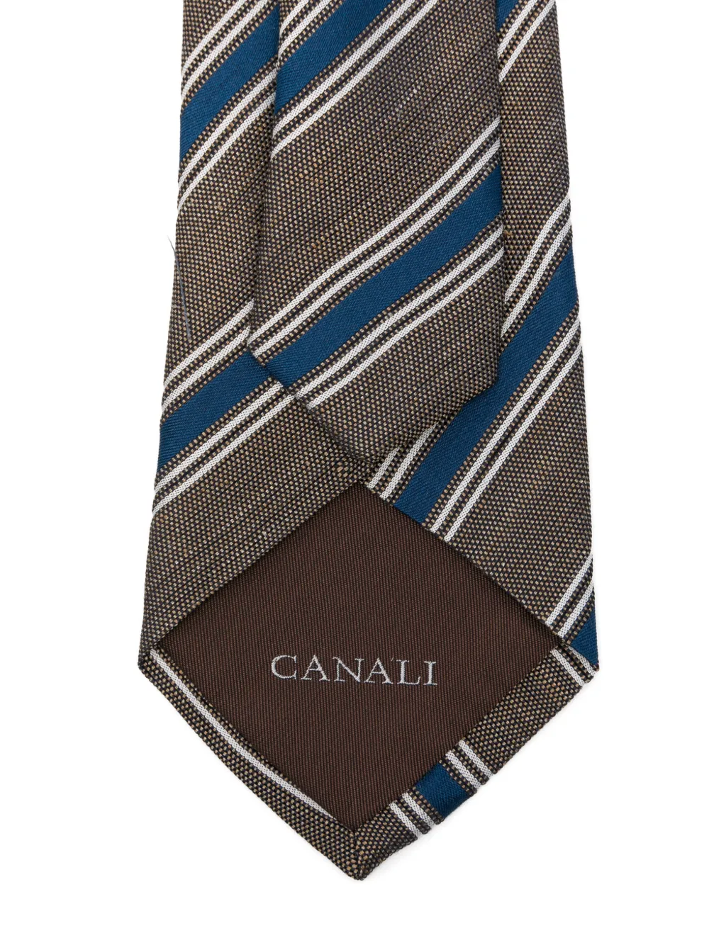  Canali Striped Tie - Green 