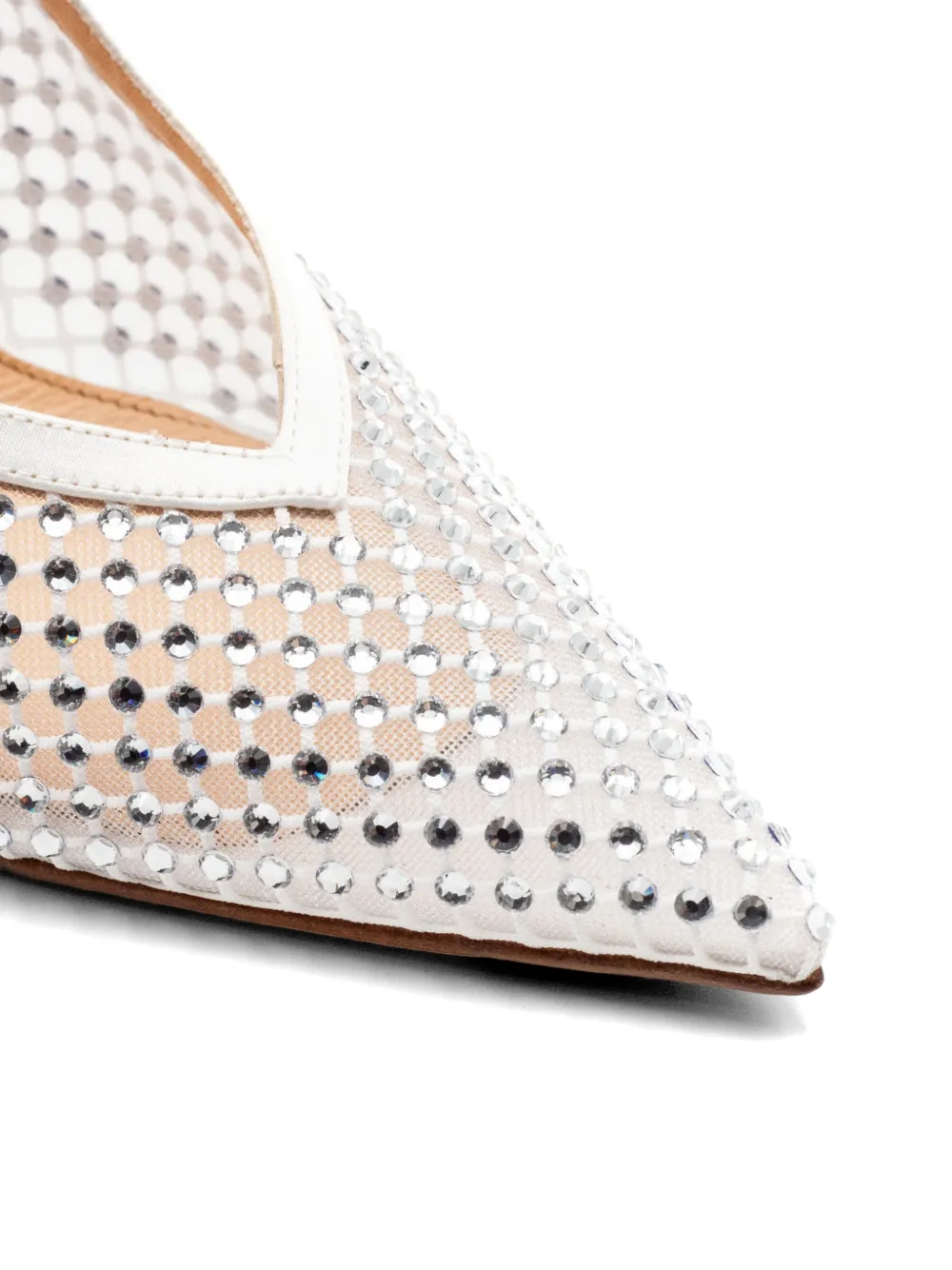 Chantal Slingback pumps verfraaid met stras Wit