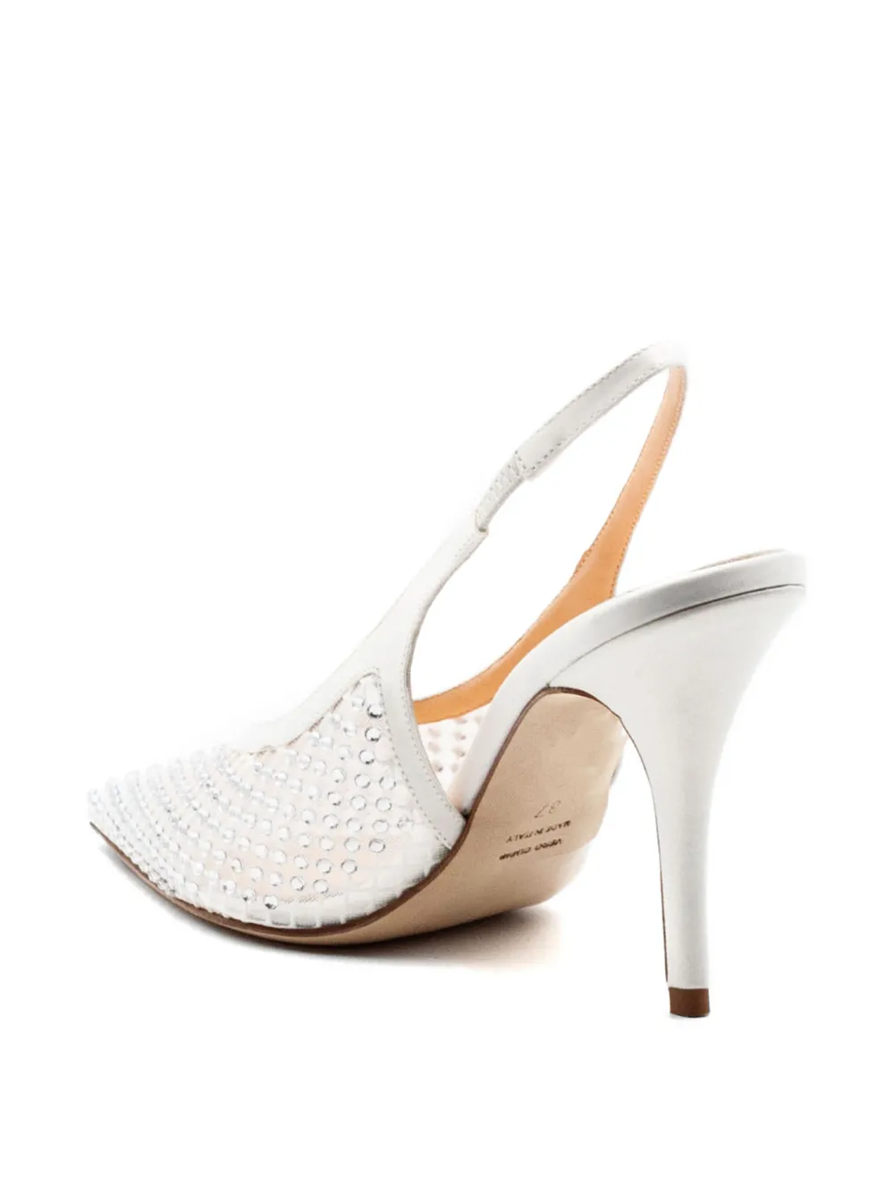 Chantal Slingback pumps verfraaid met stras Wit