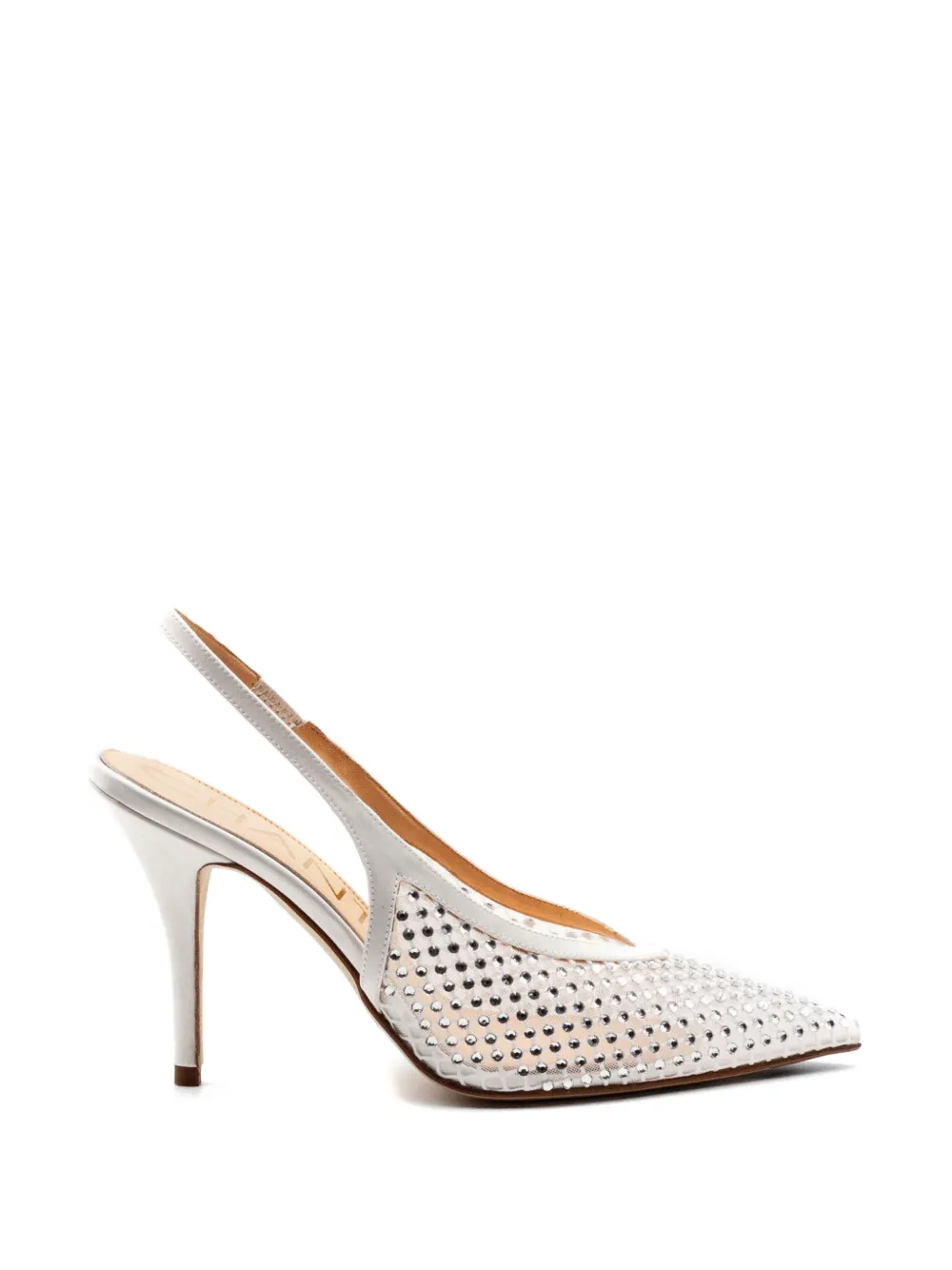 Chantal Slingback pumps verfraaid met stras Wit