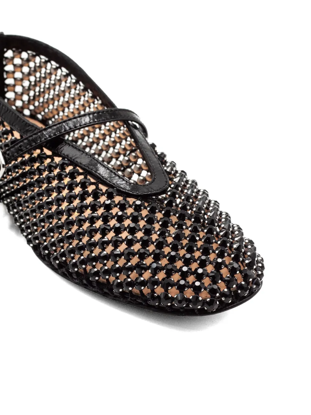 Chantal Geperforeerde ballerina's verfraaid met stras Wit