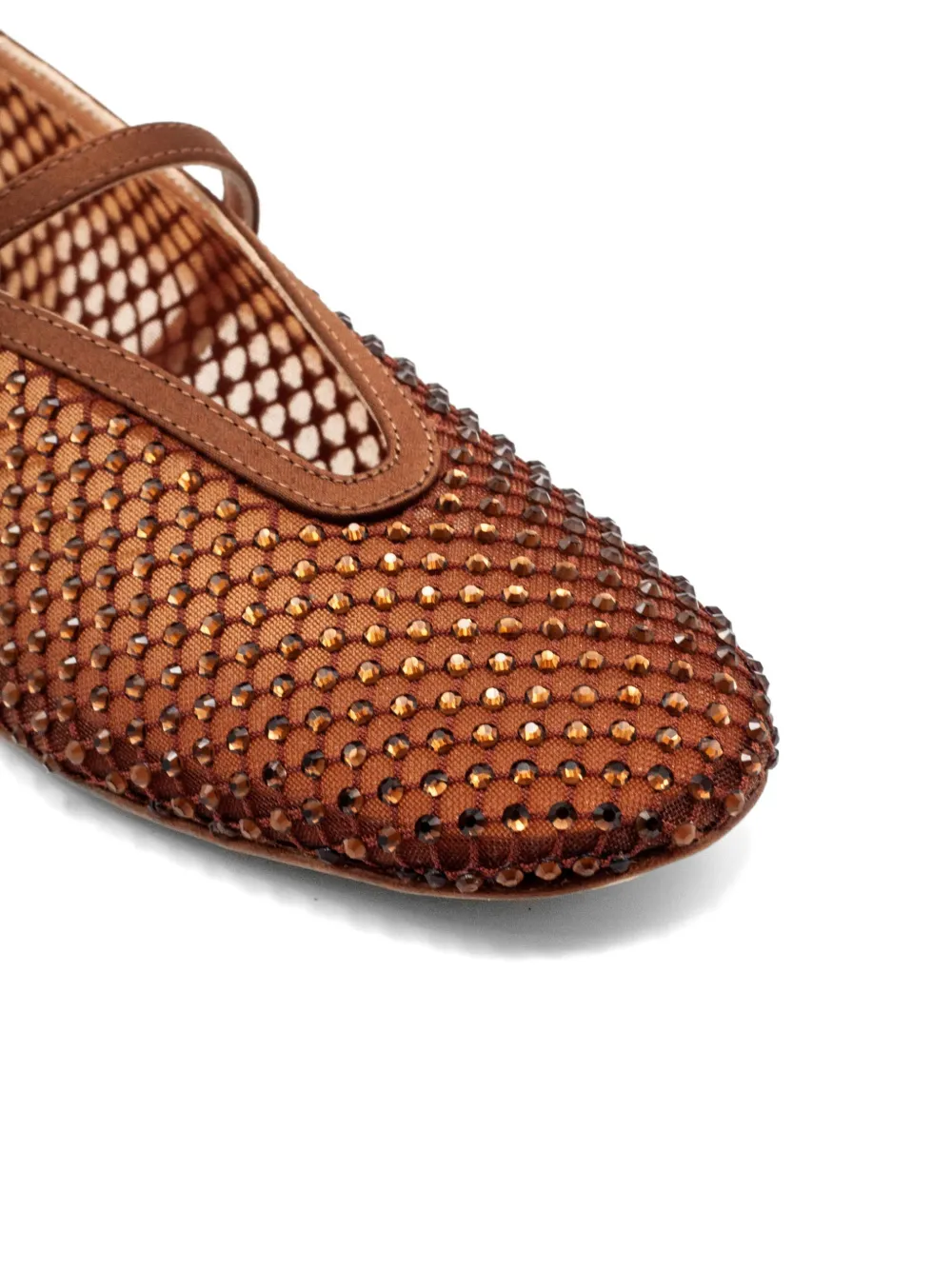 Chantal Geperforeerde ballerina's verfraaid met stras Bruin