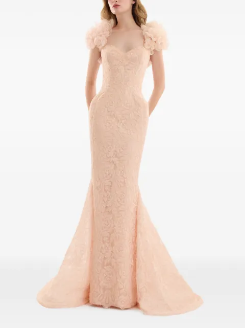 Gemy Maalouf vestido largo con escote en forma de corazón