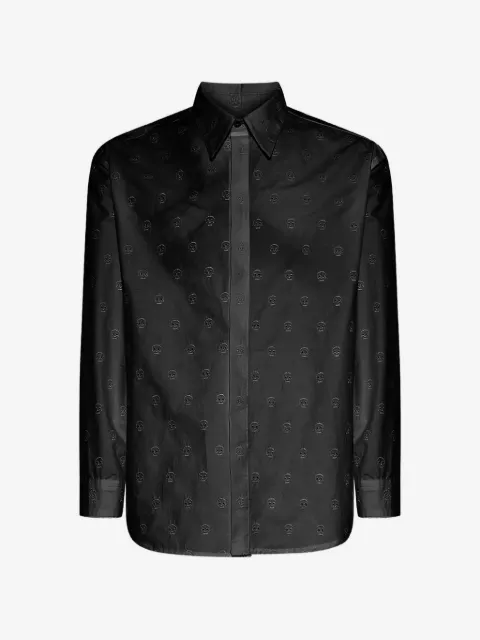John Richmond monogram-pattern long-sleeve shirt